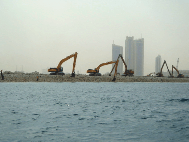 Excavation of beach profile